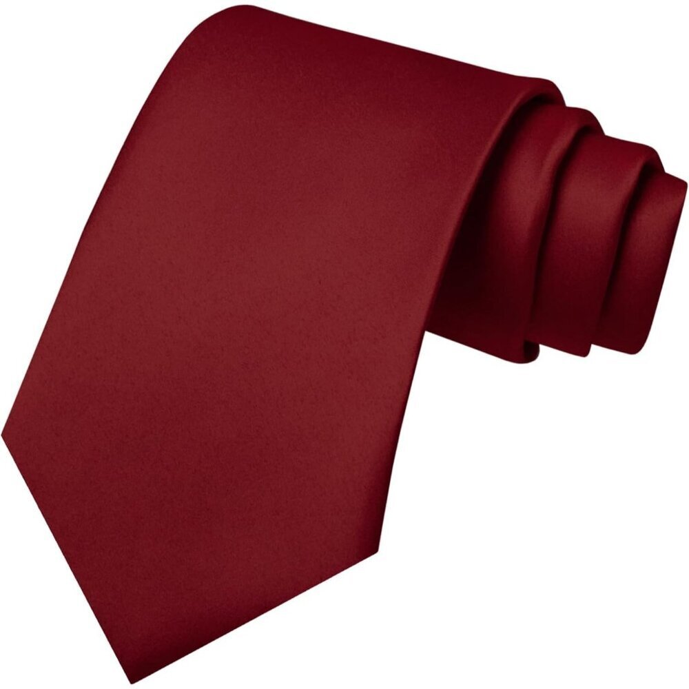 Men's Burgundy 1 Solid Pure Color Imported Polyester Formal Neck Ties